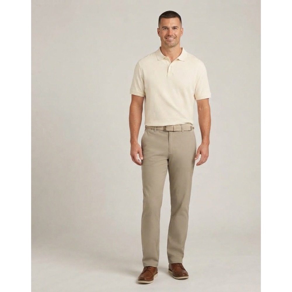 Weatherproof Vintage Mens Tech Pants Tan Straight Fit Water Resistant 32x34